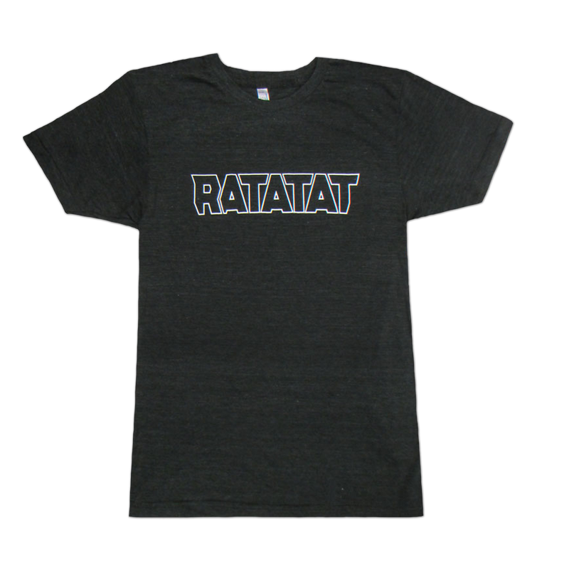 RATATAT White Outline Logo on Black T-shirt