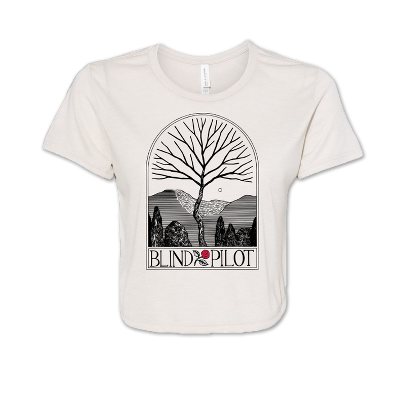 Womens Rose Landscape Crop T-shirt