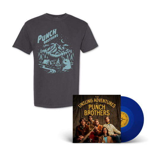 The Unsung Adventures of Punch Brothers (Translucent Blue) Vinyl LP / Tee Bundle