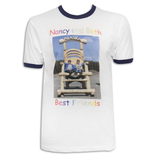 Best Friends White/Navy Ringer Tee